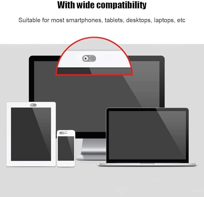 ASHATA 3pcs Metal Camera Lens, Ultra Thin Camera Cover Webcam Cover Blocker Slider for Smartphone Tablet Desktop Laptop (Silver)