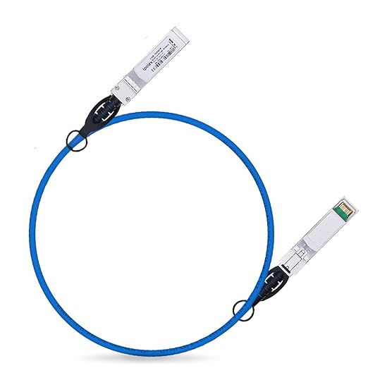 ipolex Colored 10G SFP+ Twinax Cable, Direct Attach Copper(DAC) Passive Cable in Blue, 1m (3.28ft), for Cisco SFP-H10GB-CU1M, Meraki, Ubiquiti, Mikrotik, Intel, Fortinet, Netgear, D-Link