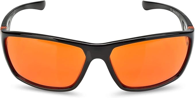 99.9% Blue Light Blocking Amber Glasses for Sleep - Medium Adult Size Nighttime Eye Wear - Special Orange Tinted Glasses Help You Sleep & Relax Your Eyes