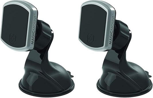 Scosche MPWD2PK-UB MagicMount Pro Magnetic Car Phone Holder - Strong Magnet Mount for iPhone and Android - Secure Mount for Car Window/Dash - Universal 360° Adjustable Mobile Cell Holder - 2-Pack