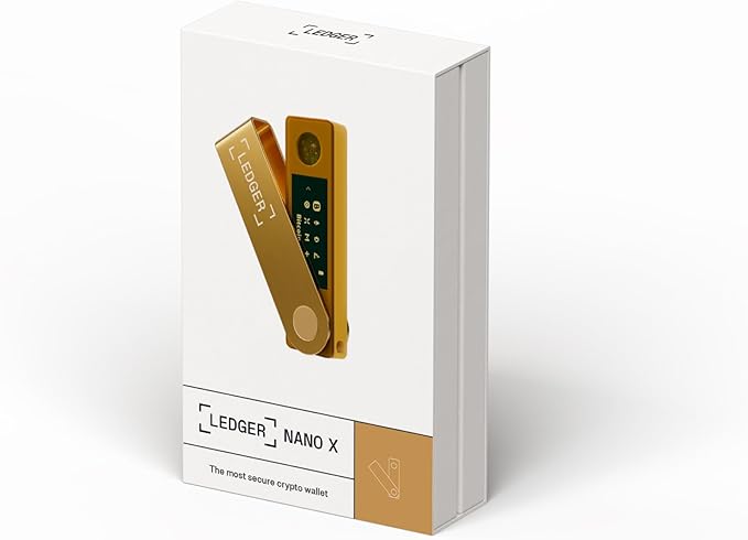 Ledger Nano X - Secure and manage your crypto & NFTs on-the-go with our Bluetooth-enabled hardware wallet (Gold)