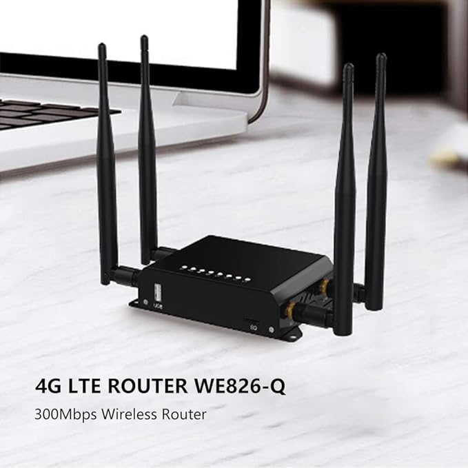 4G LTE Wireless WiFi Verizon Router, 300 Mbps Best Hotspot with SIM Card Slot and USB Tethering for Home,RV，WE826-Q