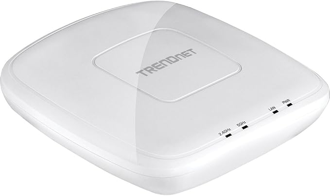 TRENDnet AC1750 Dual Band PoE Access Point, 1300Mbps WiFi AC+450 Mbps WiFi N, WDS Bridge, WDS Station, Repeater Modes, Band Steering, WiFi Traffic Shaping, IPv6, White, TEW-825DAP