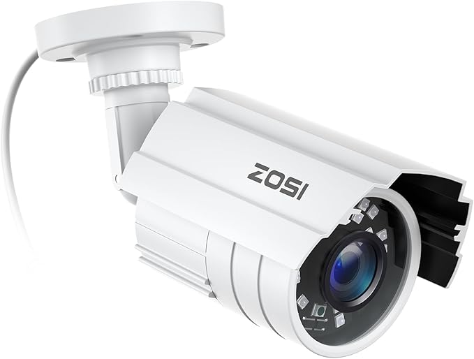 ZOSI 2MP 1080p HD 1920TVL Outdoor Indoor Home Security Camera (Hybrid 4-in-1 HD-CVI/TVI/AHD/960H Analog CVBS), 24PCS LEDs, 80ft IR Night Vision, Weatherproof Surveillance CCTV Bullet Camera