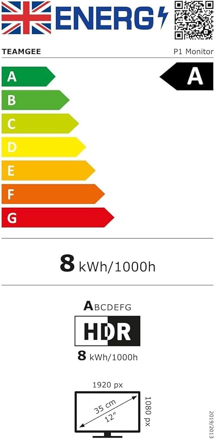 Teamgee Laptop Screen Extender, 12” Portable Monitor for Laptop FHD 1080P Glare-Free IPS Dual Screen, Works with Mac Windows Android Chrome Linux, Fits 13”~16.5” Laptops, Built-in Speakers & HDR