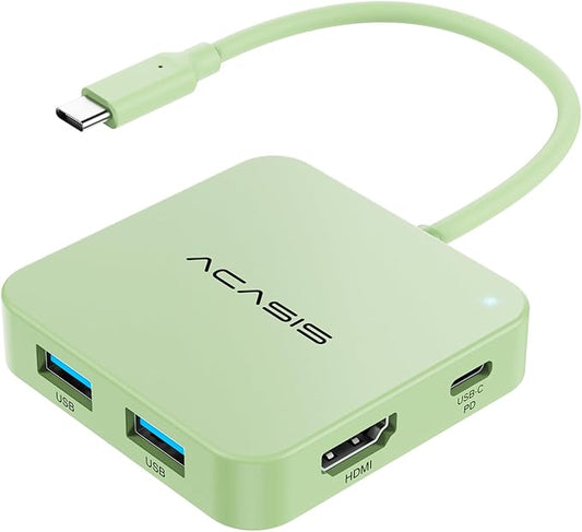USB C Hub, Multiport Adapter with 4K@60 HDMI, 100W Power Delivery, 3 USB A+1 USB-C 3.1 Data Port, USB to HDMI Adapter for MacBook, Dell, Lenovo, Surface, iPad PRO, XPS (Green)