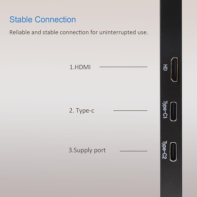 Portable Monitor, 1080P FHD 100Hz IPS Screen, 125% sRGB HDMI USB-C External Monitor for Laptop PC, Travel Second Display with Kickstand Case (18.5‘’)