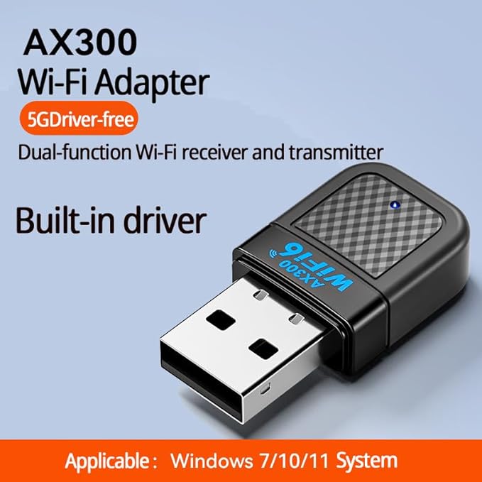 USB WiFi Adapter for Desktop PC, 2.4G 5.8G Wireless WiFi Adapter for Laptop, Wireless Network Support Windows 11/10/8/7/Xp, USB Dongle for PC