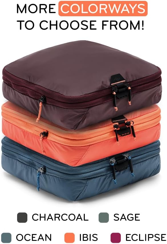 Peak Design Packing Cube, Ocean, Weatherproof Luggage Cube with Dual Compartment Organization, Expansion and Compression, Zipper Opening, Travel Organizer for Men and Women, Size M