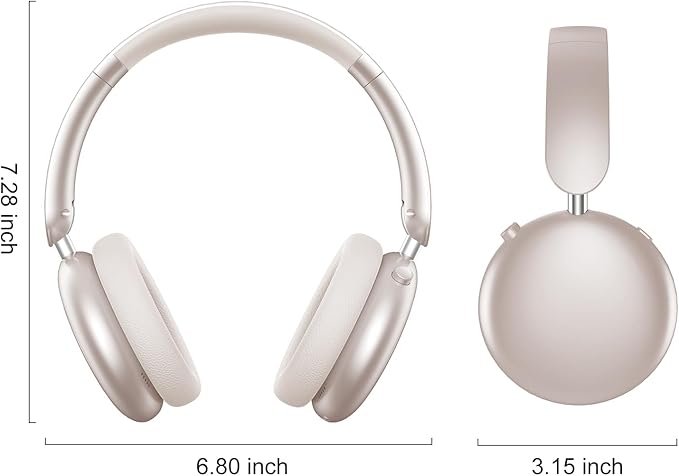 Wentronic Y06 Noise Cancelling Headphones,58H Playtime and 5 EQ Music Modes Wireless Over Ear Bluetooth Headphones with Microphone,Lossless Audio,Multipoint Connection,Foldable,Lightweight,Starlight