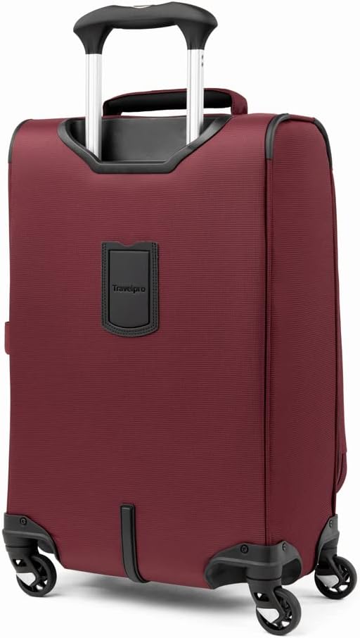 Travelpro Maxlite 5 Softside Expandable Carry on Luggage with 4 Spinner Wheels, Lightweight Suitcase, Men and Women, Burgundy, Carry On 21-Inch