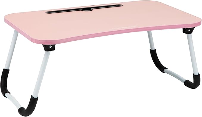 Mind Reader Lap Desk Laptop Stand, Bed Tray, Folding Legs, Couch Table, Portable, MDF, 23.25" L x 13.75" W x 10.5" H, Pink