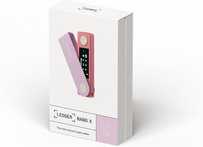 Ledger Nano X - Secure and manage your crypto & NFTs on-the-go with our Bluetooth-enabled hardware wallet (Pastel Pink)