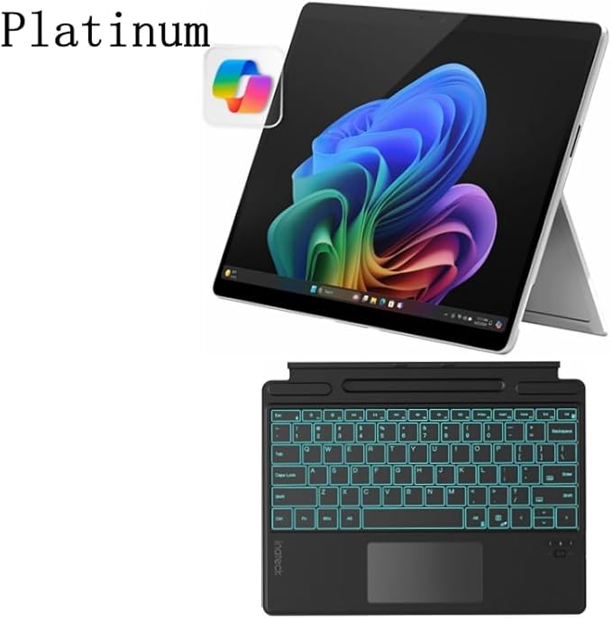 Microsoft Certified Refurbished Surface Pro 11 (2024), 13" Touchscreen 2-in-1, Snapdragon X Plus, 16GB RAM, Inateck Bluetooth Backlit Keyboard, Warranty (Platinum, 16GB RAM，1TGB SSD)