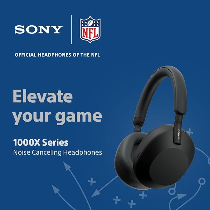 Sony WH-1000XM5 Premium Noise Canceling Headphones, Auto NC Optimizer, 30-Hour Battery, Alexa Voice Control, Silver