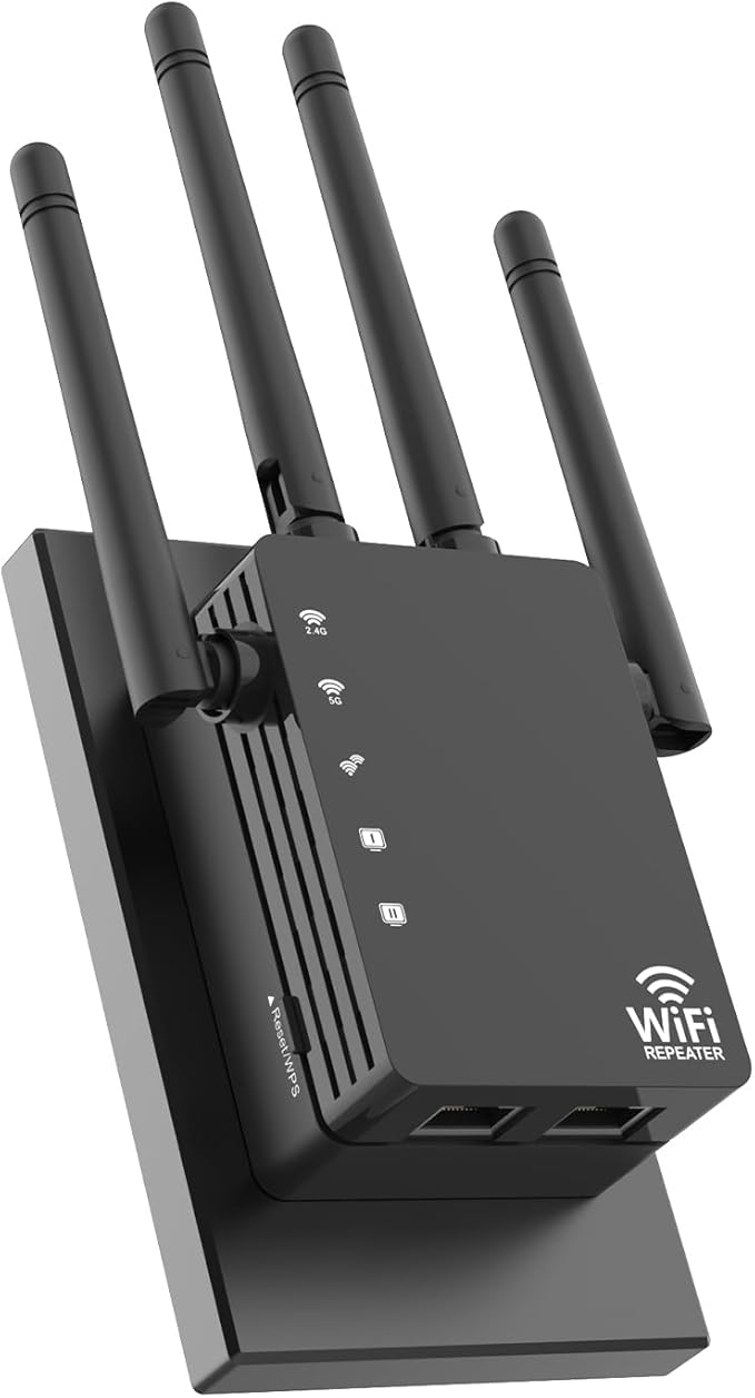 Dual Band 5GHz/2.4GHz WiFi Extender, WiFi Booster, WiFi Extender Signal Booster, Covers 12880 Sq.ft, Supports 105 Devices, Wireless Signal Booster for Home
