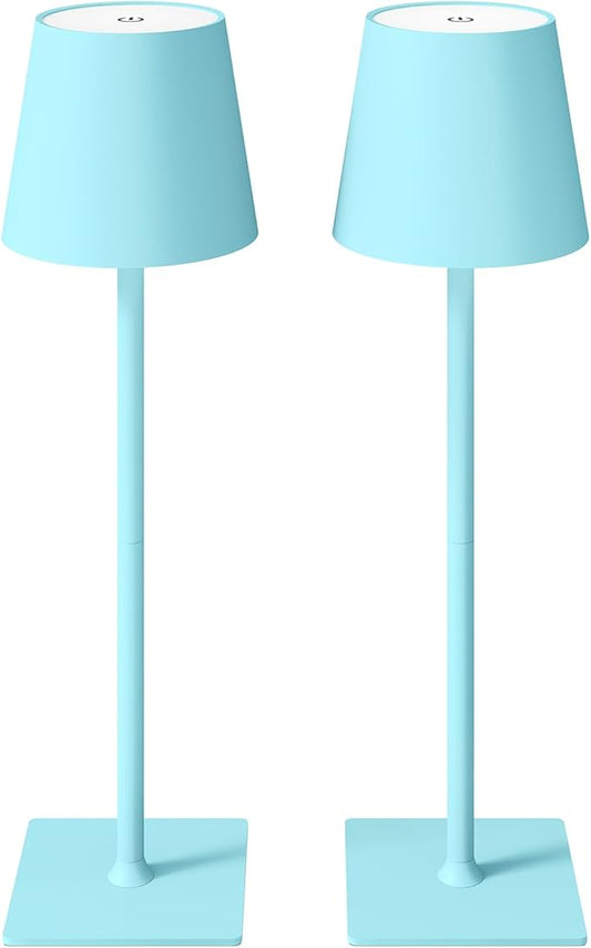 2 Pack Cordless Table Lamps, 3 Colors Stepless Dimming, 5000mAh Rechargeable Battery LED Desk Lamp for Bedroom/Couple Dinner/Desk/Cafe/Dining Room/Terrace