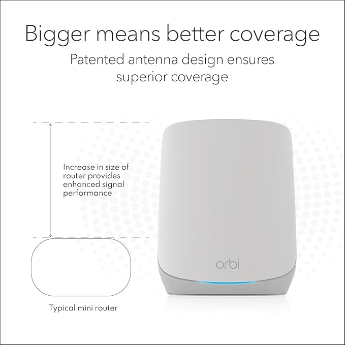 NETGEAR Orbi Whole Home Tri-Band WiFi 6 Mesh Network System (RBK663) – Router with 2 Satellite Extenders, Security Features, Coverage up to 6,600 sq. ft., 75 Devices - AX3800 (Up to 3.8Gbps)
