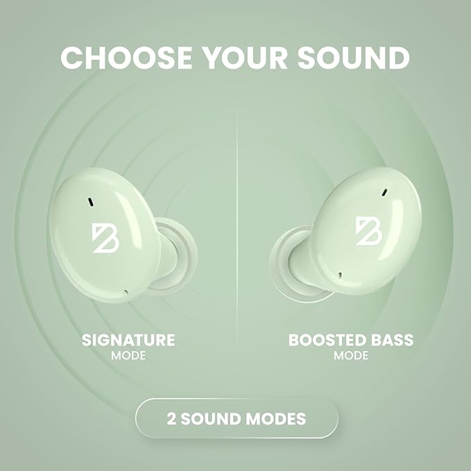 Back Bay Audio Tempo 30 Wireless Earbuds for Small Ears - Award-Winning Sound, Sweatproof Bluetooth Earbuds, Comfortable Ear Buds for Women, Green Earphones Small Ear Canals, Long Battery Headphones