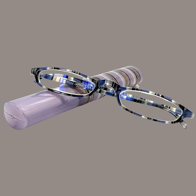 EZ Women Reading Glasses Men Blue Light Block Anti Eyestrain Slim Computer Reader Tube Small Glass Thin Compact