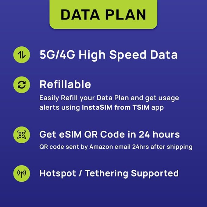 Thailand eSIM | 10GB Super Saver Refillable Plan! QR Code Sent via Email in 24Hrs - Scan & Use Immediately | Auto Activating 15 Day Validity | 5G Speed + Hotspot | Data-Only No Phone Number