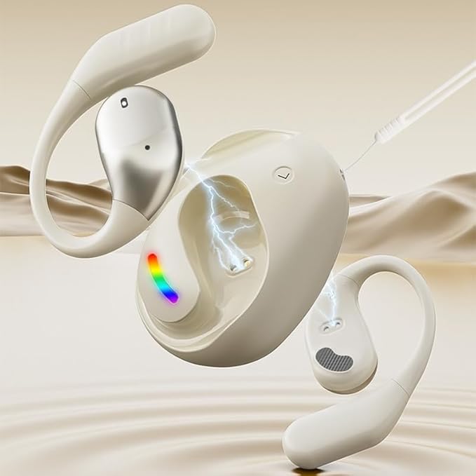 Sports Open Earbuds With Over ear Hooks and Neck Sling,Open Ear-hook headphones Wireless Bluetooth 5.4,HiFi Sound Clear Calling,waterproof,Around the ear headset fit for Workout running exercise Gym