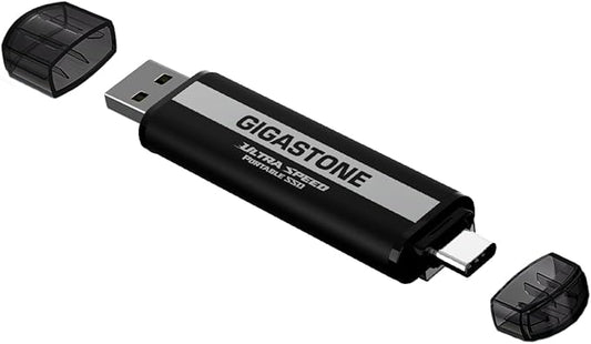 Gigastone 500GB Gaming External SSD, USB-C & USB-A, 1,050MB/s, PS5, iPhone15, Mac, Laptop, Smartphone SSD Backup Hard Drive