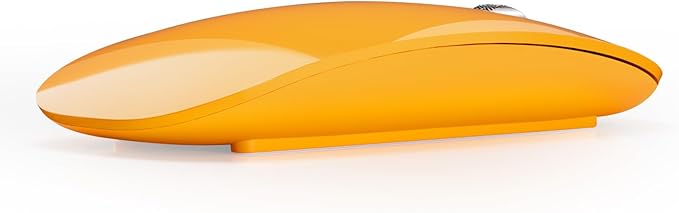 TENMOS M18 Bluetooth Mouse, USB C Rechargeable Wireless Mouse, Triple Mode (Dual Bluetooth+USB) Computer Silent Mice Portable with USB Receiver and Type C Adapter for Laptop/MacBook/iPad/PC - Orange