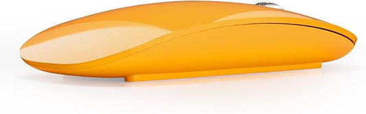 TENMOS M18 Bluetooth Mouse, USB C Rechargeable Wireless Mouse, Triple Mode (Dual Bluetooth+USB) Computer Silent Mice Portable with USB Receiver and Type C Adapter for Laptop/MacBook/iPad/PC - Orange