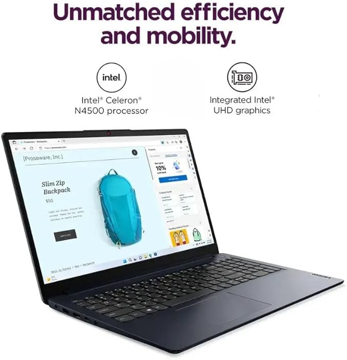 Lenovo IdeaPad 15.6" HD Anti-Glare w/ 1 Year Microsoft 365, 12GB RAM, 640GB SSD, Windows 11 Home, WiFi 6, HDMI, USB-C, Intel Processor, SD Card Reader, Up to 9.5 Hours Battery Life, w/WOWPC USB