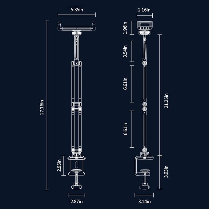 OATSBASF Phone and Tablet Holder Bed Gooseneck Mount, Aluminum Long Arm Foldable Lazy Stand, Universal 360 Degree Rotatable for iPhone, iPad, Tablet