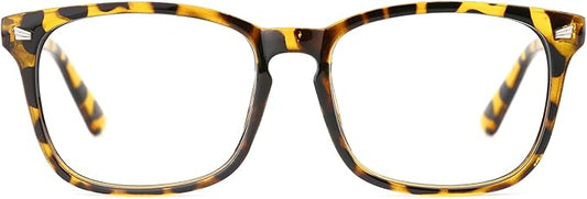 TIJN Blue Light Blocking Glasses for Women Men Clear Frame Square Nerd Eyeglasses Anti Blue Ray Computer Screen Glasses
