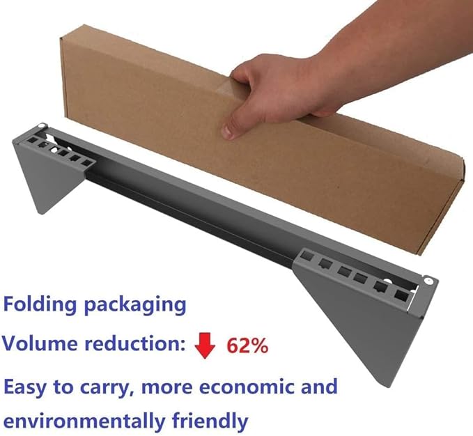 2U Folding 19 Inches Cold Rolled Steel Wall Mountable Simple Vertical Rack and Networking Euipment Rack Including Hardware for Assembly (1)