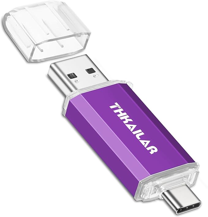 Thkailar 1TB USB C Flash Drive 3.1 USB A and Type C Ports,Thumb Drive for PC,Android Phones,MacBook,Laptop(Purple)