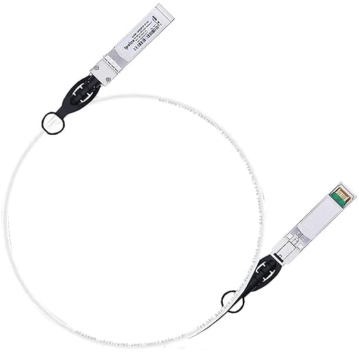 ipolex Colored 10G SFP+ Twinax Cable, Direct Attach Copper(DAC) Passive Cable, 1m (3.28ft) in White, for Cisco SFP-H10GB-CU1M, Meraki, Ubiquit, Mikrotik, Intel, Fortinet, Netgear and More