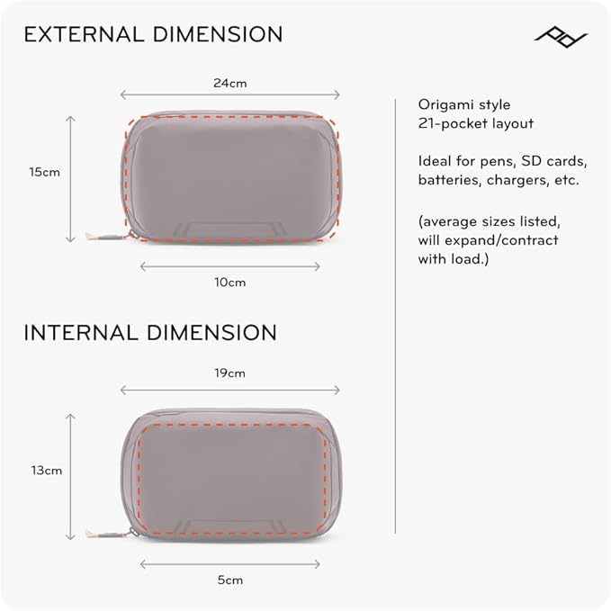 Peak Design Tech Pouch, Ocean, Electronics Organizer for Travel or Everyday Carry, Origami-Style Storage, Cable Pass-Through, Weatherproof Recycled Nylon, Gear Carry Bag for Men and Women
