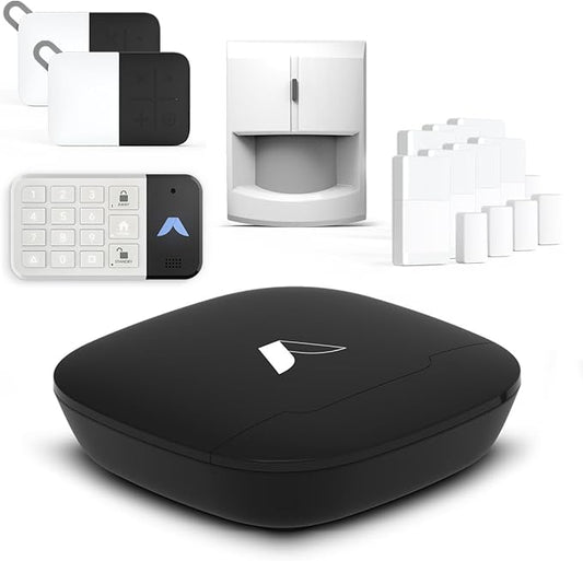 Abode 12 Piece Wireless Security System – Expandable to Protect Your Whole Home - Easy DIY Installation - Optional Professional Monitoring - Compatible with Alexa & Google Assistant