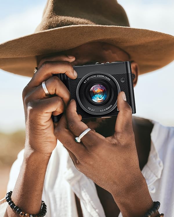 Digital Camera, 6X Optical Zoom & WiFi, 5K 30FPS 64MP Vlogging Camera, Rear and Front Cameras for Photography and Video, Autofocus & Anti-Shake, Travel Selfie for YouTube with Flash Dial 64GB Card