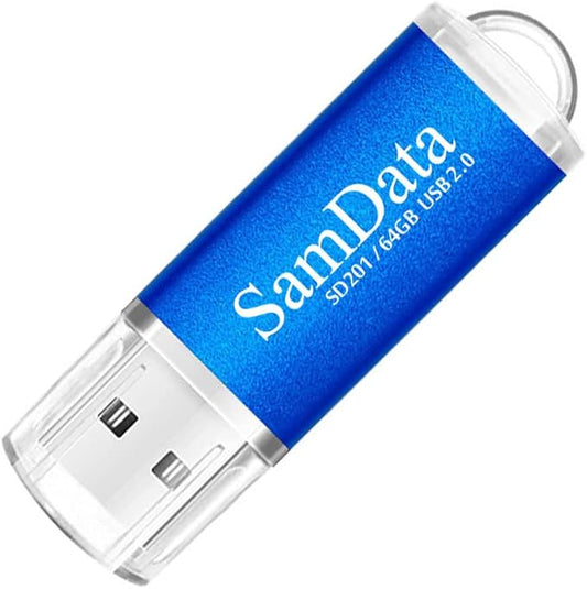 1 Pack 64GB USB Flash Drives USB 2.0 Thumb Drives Memory Stick Jump Drive Zip Drive, Blue