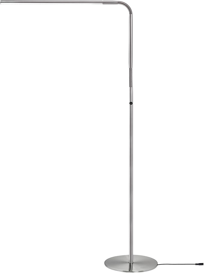 daylight Company Slimline 3 Floor Lamp-LED-80 CRI-Eye Care-4 Brightness Levels, 3,000 LUX at 30 cm, 1,065 LUMENS-4 Step DIMMER Mode, White