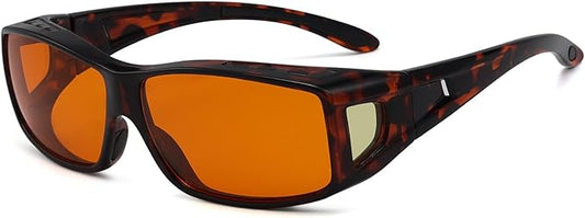 Eyekepper 100% Blue Light Reduction,Fitover Anti-Blue Blocking Computer Glasses Amber Lenses, Tortoise