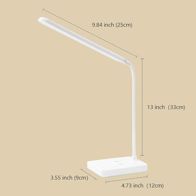 Cordless Desk Table Lamp Reading Light Rechargeable Battery 2200m,Touch 3 LED Modes,Dimmable,Small,Gooseneck, Highest 17.7",Lamp for Kids Bedroom Bedside