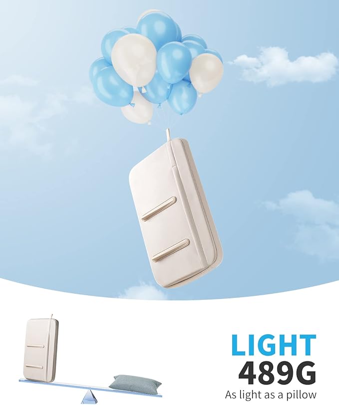 SAIJI Laptop Lap Desk with Pillow Cushion, Ultra Lightweight Portable Computer Stand Desk for Couch, Bed & Chair, Fit up to 17” Laptop & MacBook Air with Side Pocket, Rails for Airflow