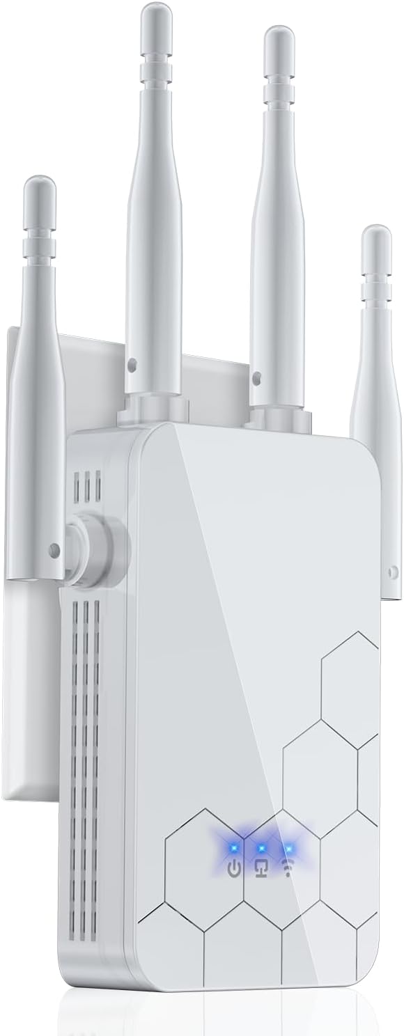 2025 WiFi Extender Internet Booster, 10000 Sq.ft Long Range Repeater Wireless Routers Amplifier, Mesh Wi-Fi 80% Faster | Broader Than Ever, Support More Network Devices at Home, 1-Tap Setup