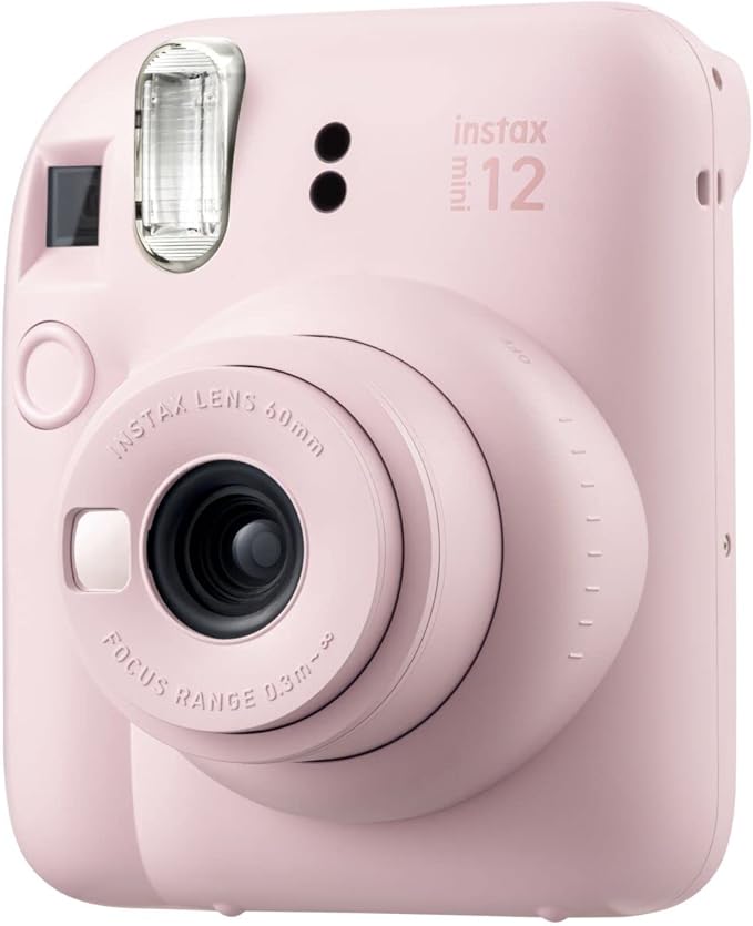 Fujifilm Instax MiniI 12 Instant Film Camera Blossom Pink, Fujifilm Instax Mini Twin Pack Instant Film 20 Prints, Prtotective Case, Gift Bundle