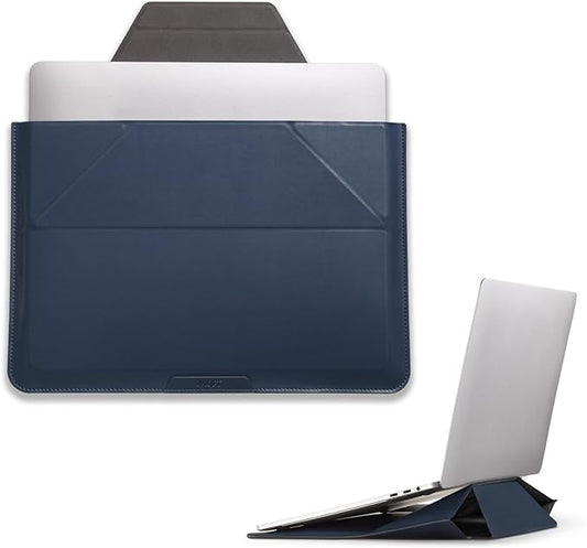 MOFT Laptop Carry Sleeve, 2-in-1 Laptop Bag & Stand for 13" MacBook Air/Pro & Dell/HP/Lenovo/Asus, Stylish Slim Computer Sleeve Bag with Expandable Storage for Computer Accessories, Deep Blue