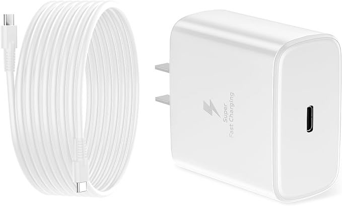 45W Super Fast Charger for Samsung, 6.5FT/2M USB C Charger Fast Charging for Samsung S25/S24/Plus/Ultra, PD 3.0 GaN Type C Charging Block Compatible with iPhone 17/16/15 and More