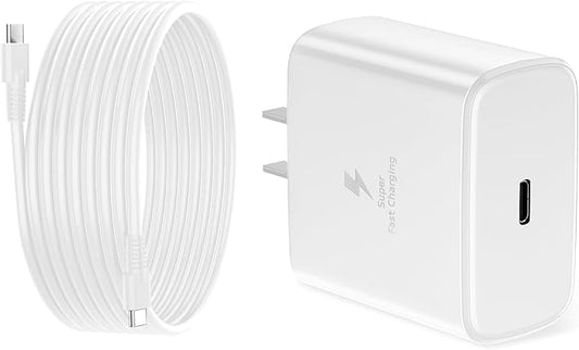 45W Super Fast Charger for Samsung, 6.5FT/2M USB C Charger Fast Charging for Samsung S25/S24/Plus/Ultra, PD 3.0 GaN Type C Charging Block Compatible with iPhone 17/16/15 and More