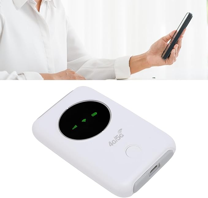4G 5G LTE WiFi Mobile Hotspot, Portable Travel WiFi Router with SIM Card Slot, Supports 10 Connected Devices, 300Mbps Color LED Screen, Unlocked USB WiFi Modem for Travel,