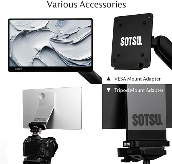 SOTSU FlipAction Go 14" Premium Portable Monitor SFA14PMSV | Robust but Lightweight | Tempered Glass Cover | 1080p | 400 Nits | 100% sRGB | 5W | Super Versatile | USB C or Mini HDMI